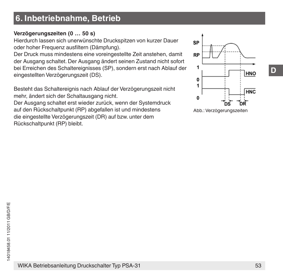 Inbetriebnahme, betrieb | WIKA PSA-31 User Manual | Page 53 / 124