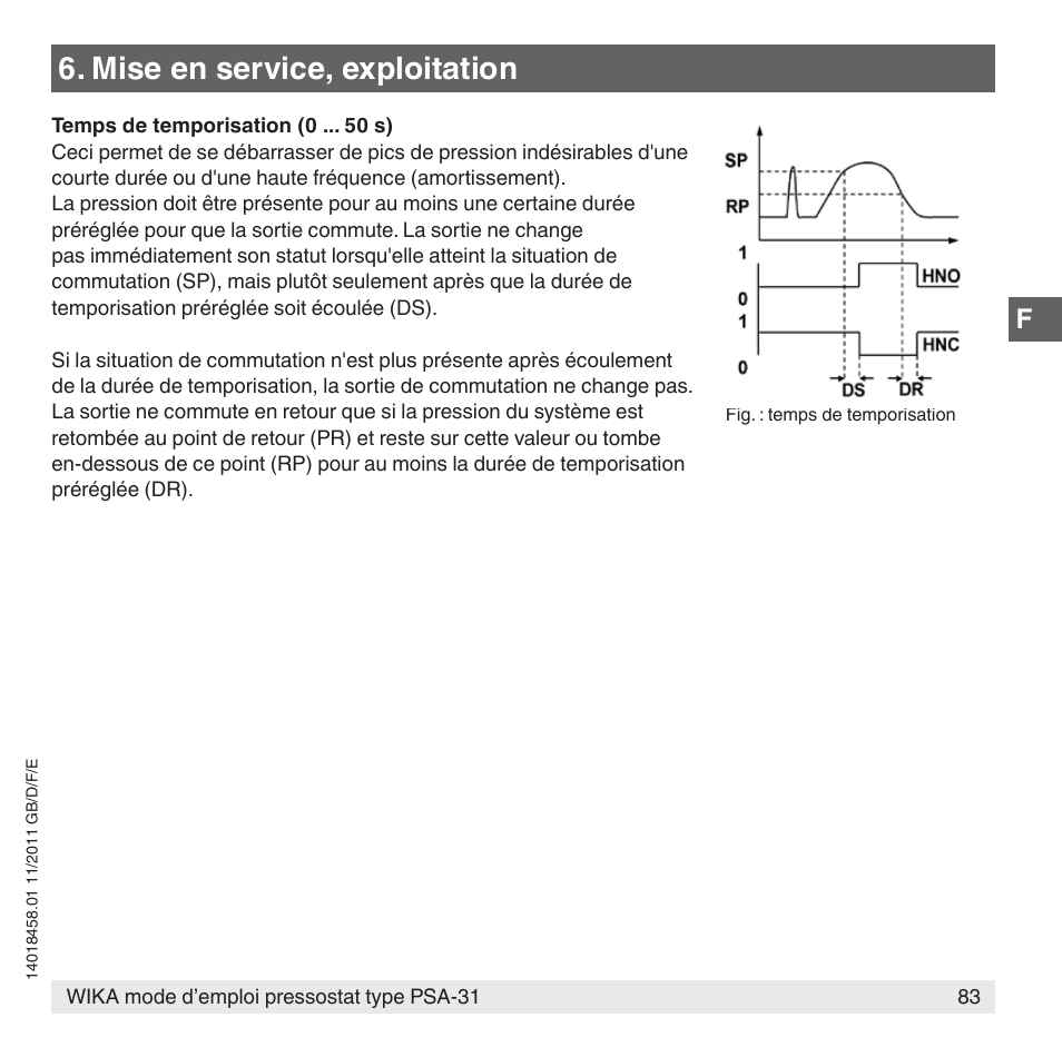 Mise en service, exploitation | WIKA PSA-31 User Manual | Page 83 / 124