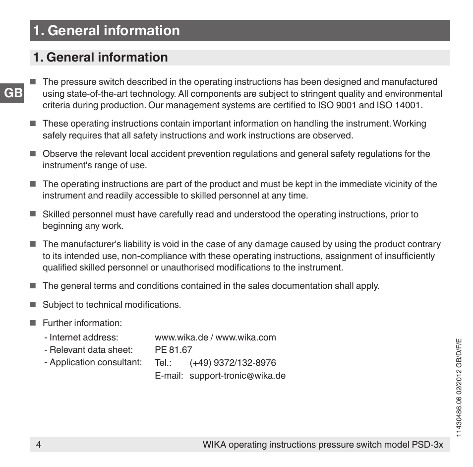 General information | WIKA PSD-31 User Manual | Page 4 / 128