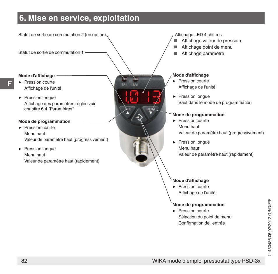 Mise en service, exploitation | WIKA PSD-31 User Manual | Page 82 / 128