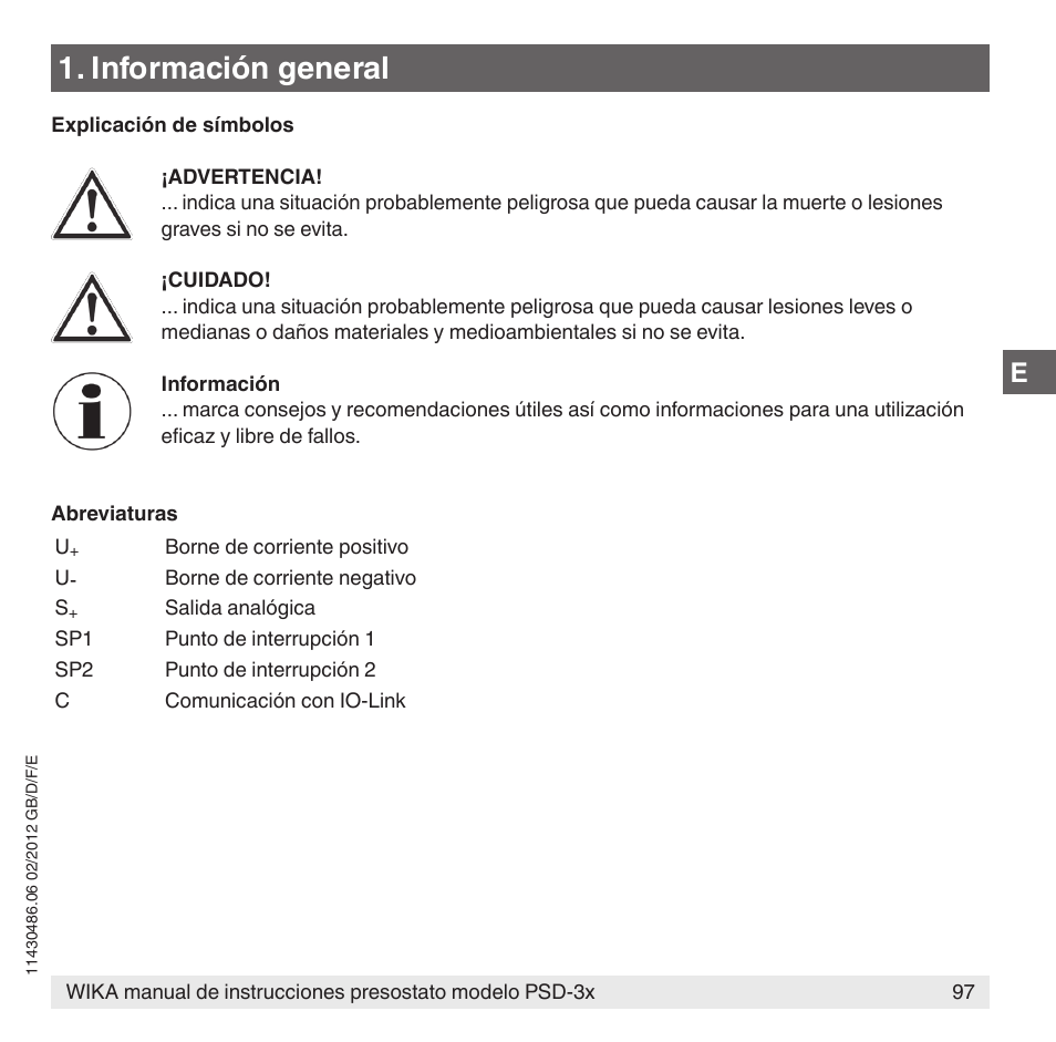 Información general | WIKA PSD-31 User Manual | Page 97 / 128