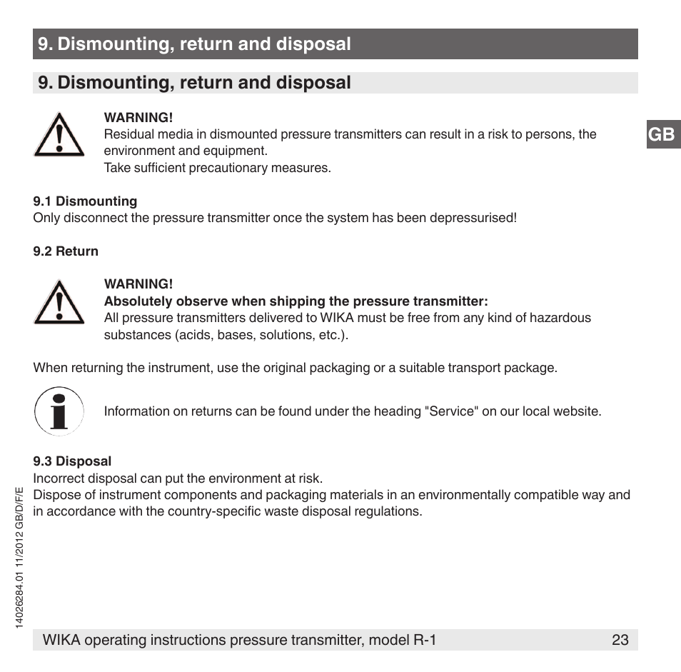 WIKA R-1 User Manual | Page 23 / 92