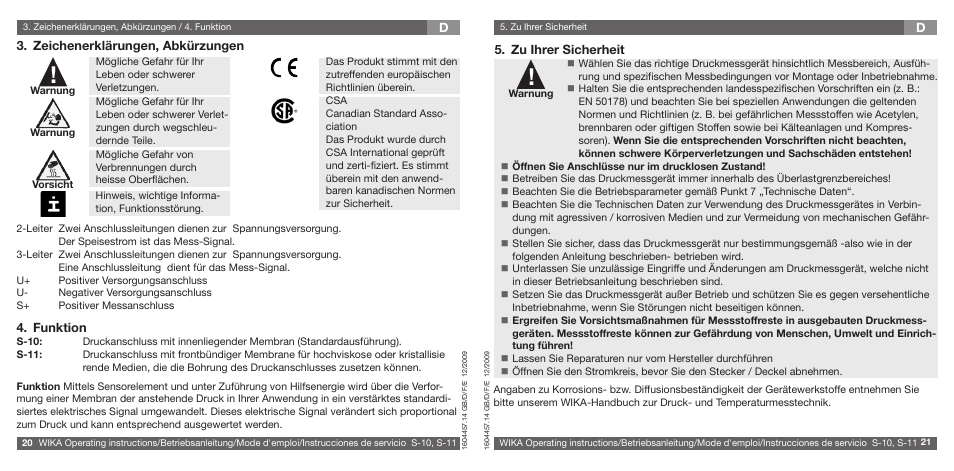 WIKA S-10 User Manual | Page 11 / 35