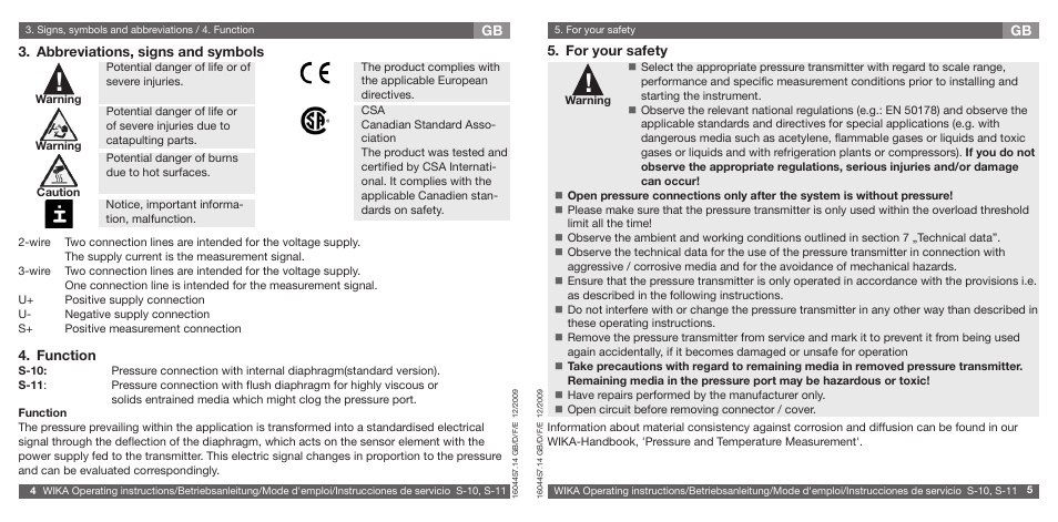 WIKA S-10 User Manual | Page 3 / 35