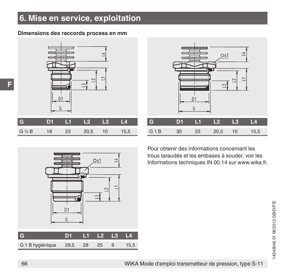 Mise en service, exploitation | WIKA S-11 User Manual | Page 66 / 102