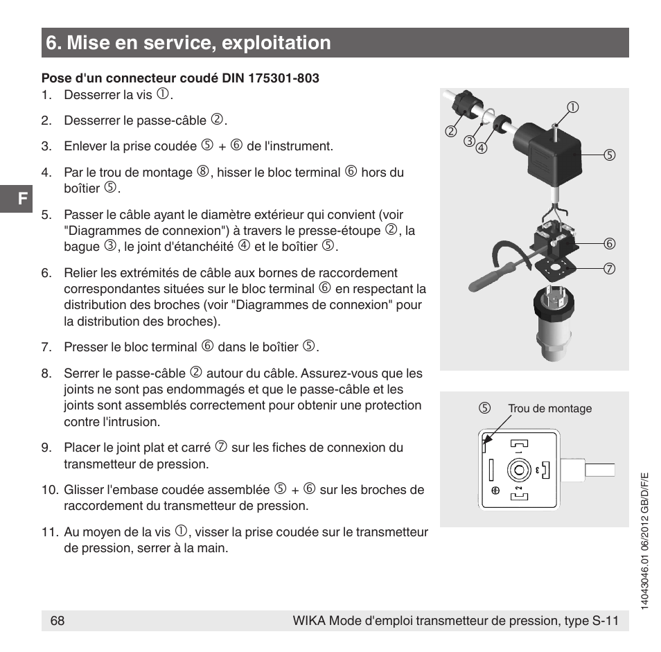 Mise en service, exploitation | WIKA S-11 User Manual | Page 68 / 102
