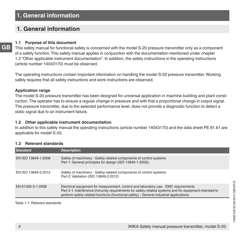 General information | WIKA S-20 User Manual | Page 4 / 52