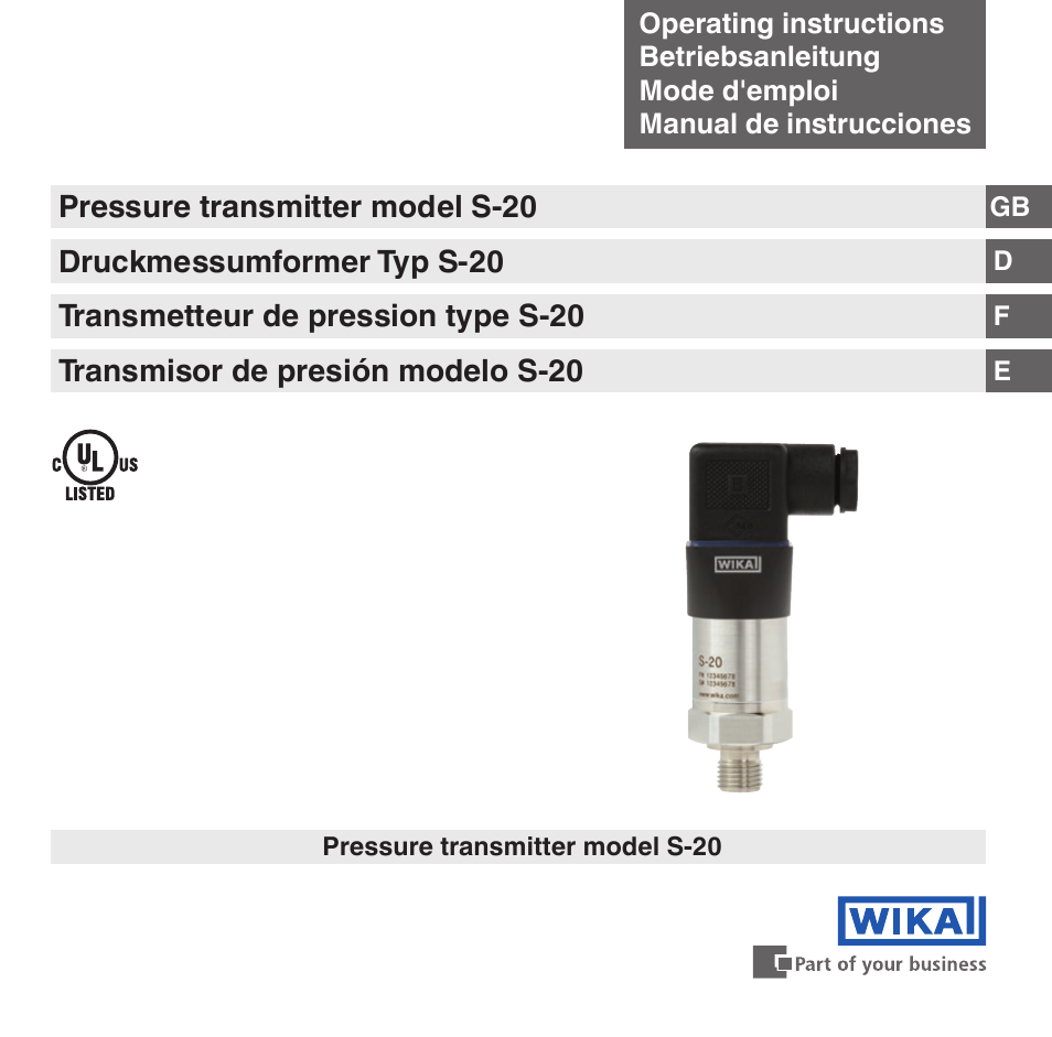 WIKA S-20 User Manual | 96 pages