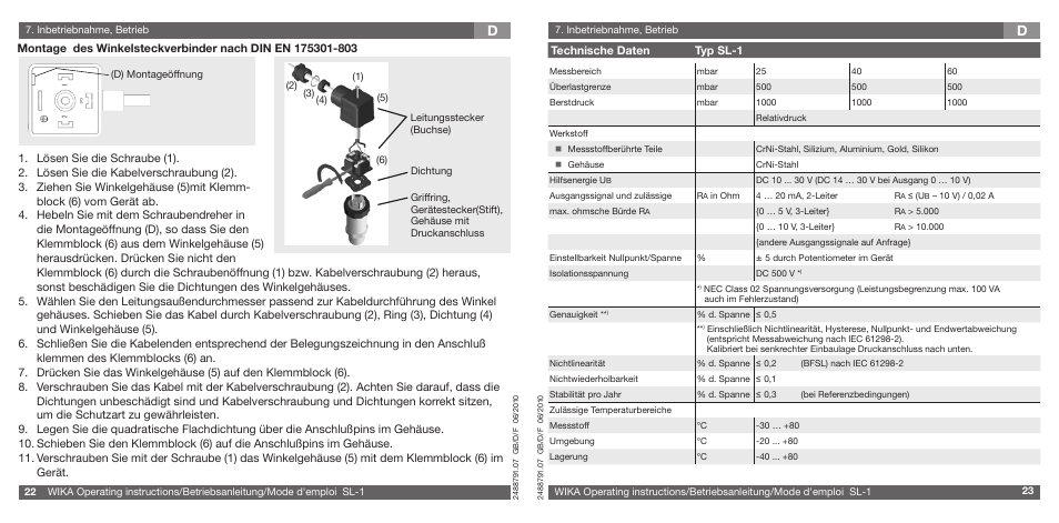 WIKA SL-1 User Manual | Page 12 / 21