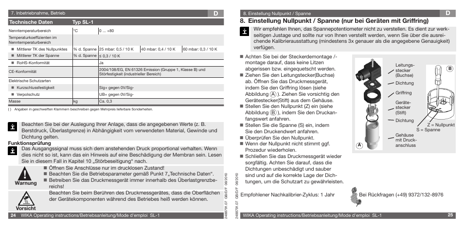 WIKA SL-1 User Manual | Page 13 / 21