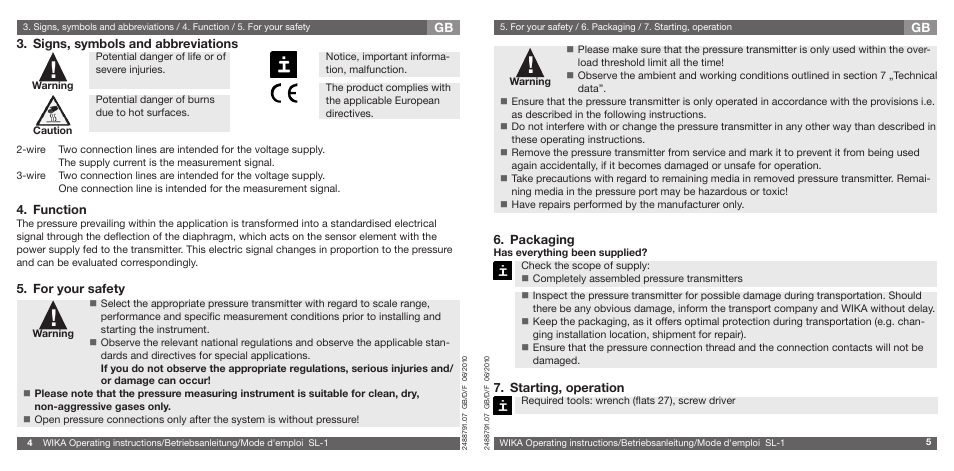 WIKA SL-1 User Manual | Page 3 / 21