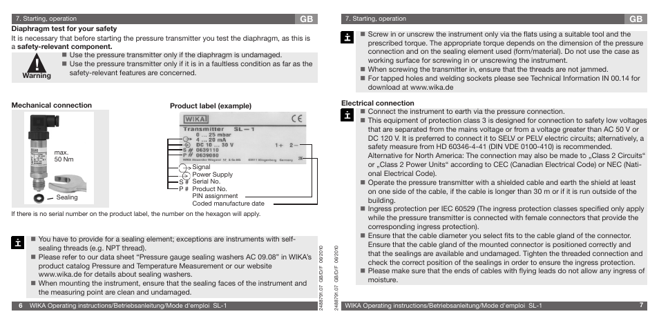 WIKA SL-1 User Manual | Page 4 / 21