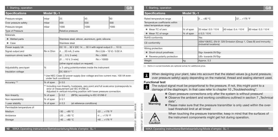 WIKA SL-1 User Manual | Page 6 / 21