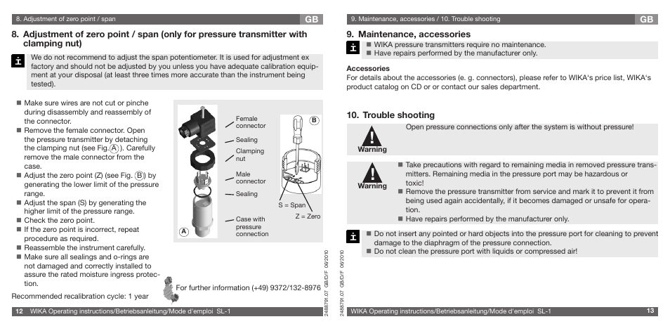 WIKA SL-1 User Manual | Page 7 / 21