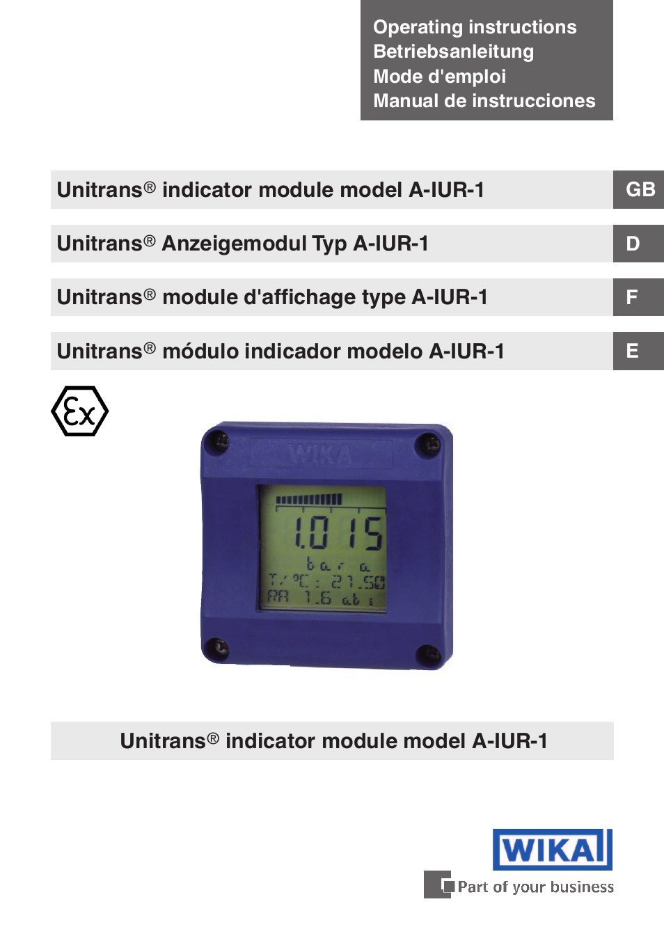 WIKA UT-11 User Manual | 52 pages