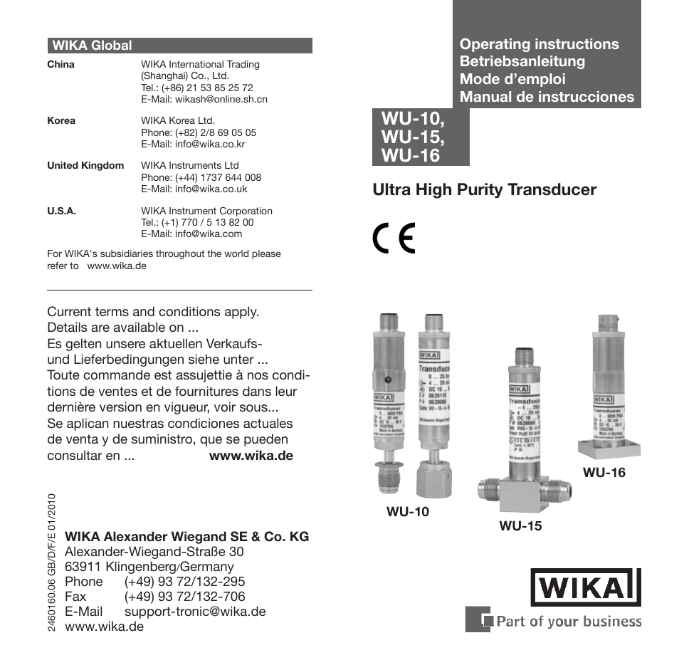 WIKA WU-16 User Manual | 37 pages