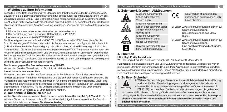 WIKA WU-16 User Manual | Page 11 / 37