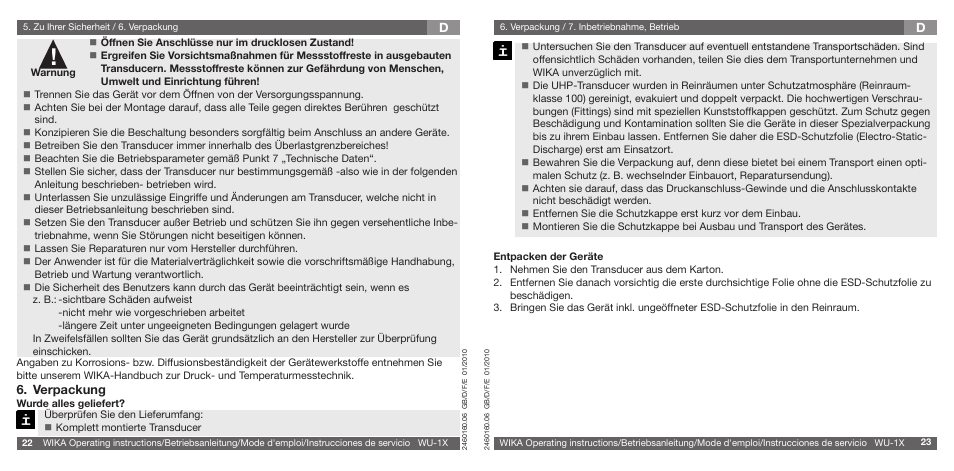 WIKA WU-16 User Manual | Page 12 / 37