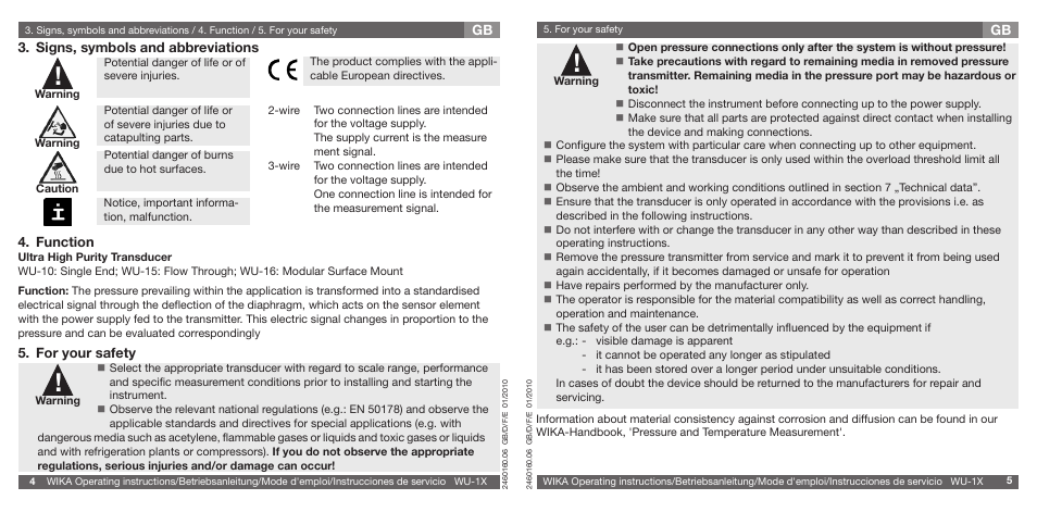 WIKA WU-16 User Manual | Page 3 / 37