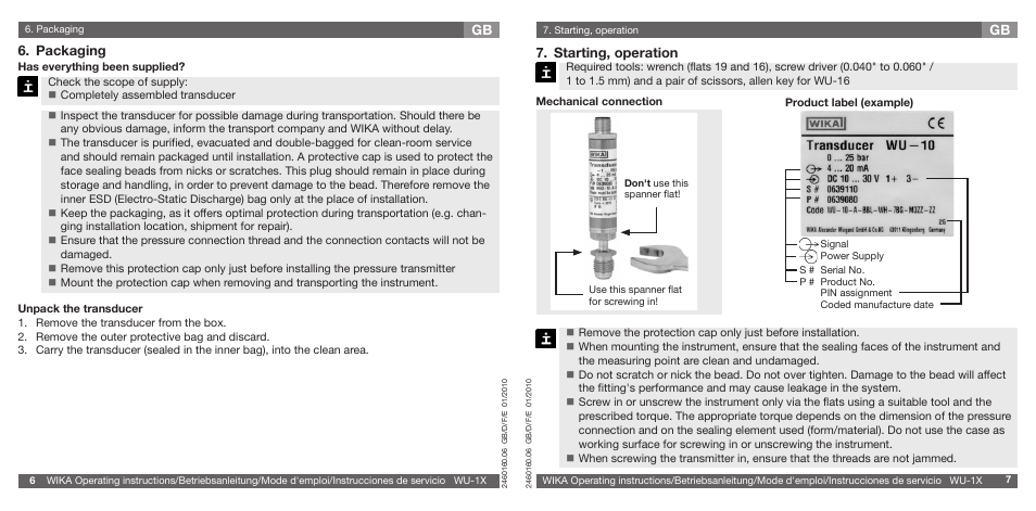 WIKA WU-16 User Manual | Page 4 / 37