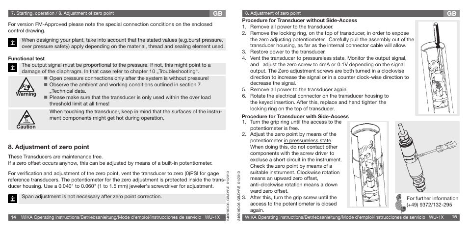 WIKA WU-16 User Manual | Page 8 / 37