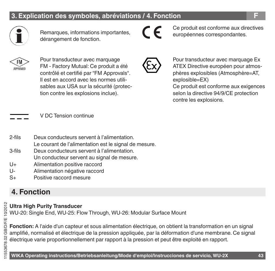 Fonction | WIKA WU-26 User Manual | Page 43 / 84