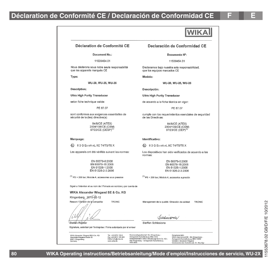 WIKA WU-26 User Manual | Page 80 / 84