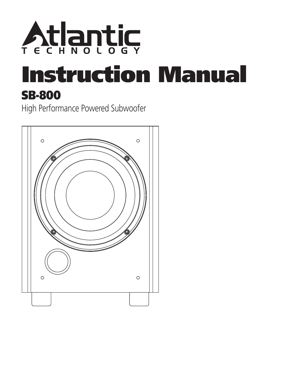 Atlantic Technology SB-800 User Manual | 4 pages