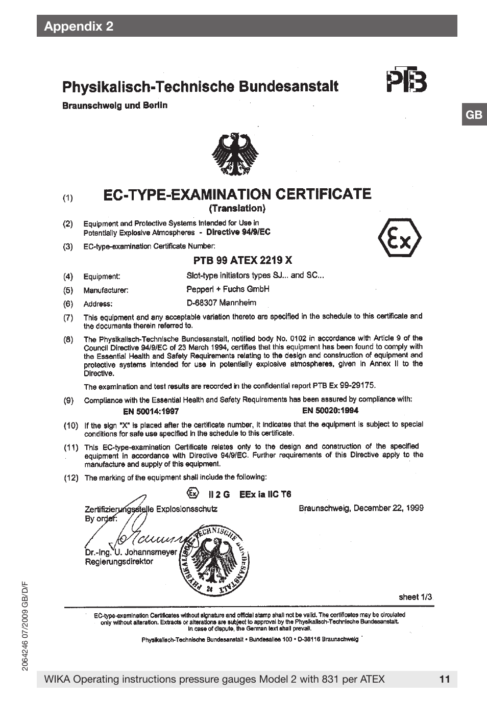 Appendix 2 | WIKA 232.36 User Manual | Page 11 / 52