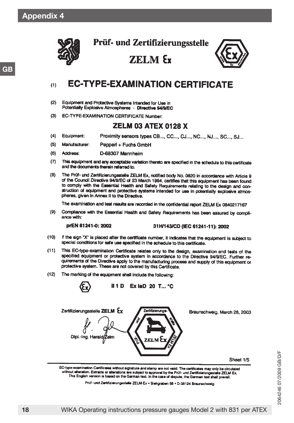 Appendix 4 | WIKA 232.36 User Manual | Page 18 / 52