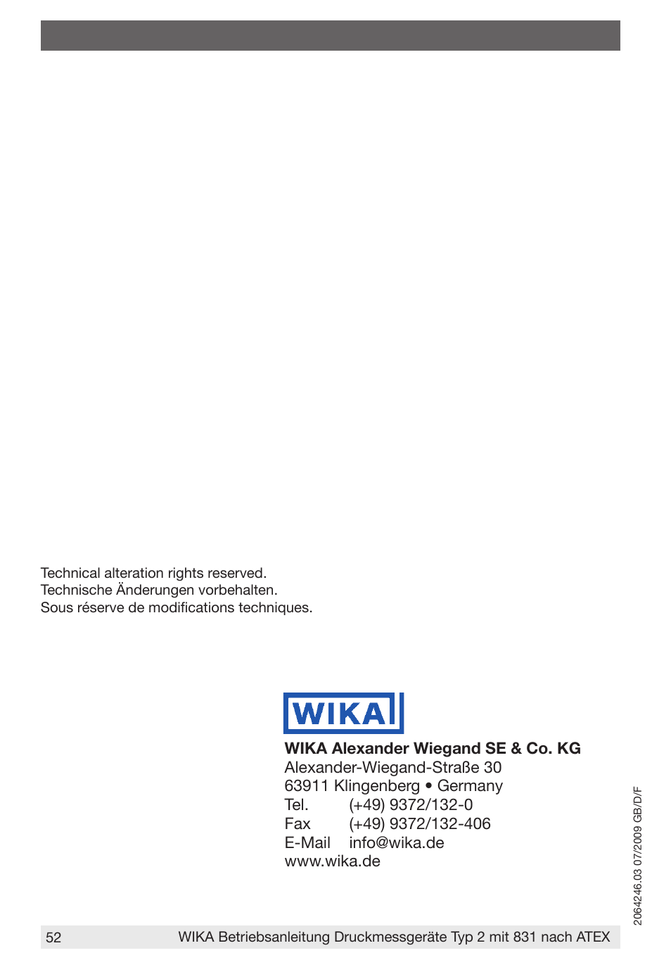 WIKA 232.36 User Manual | Page 52 / 52