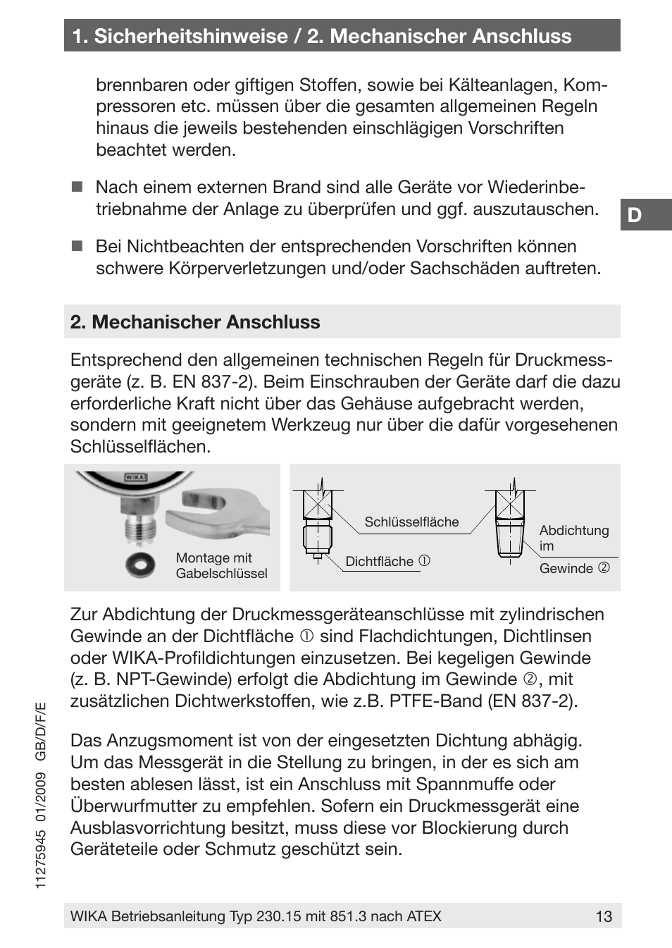 WIKA 230.15-851 User Manual | Page 13 / 32