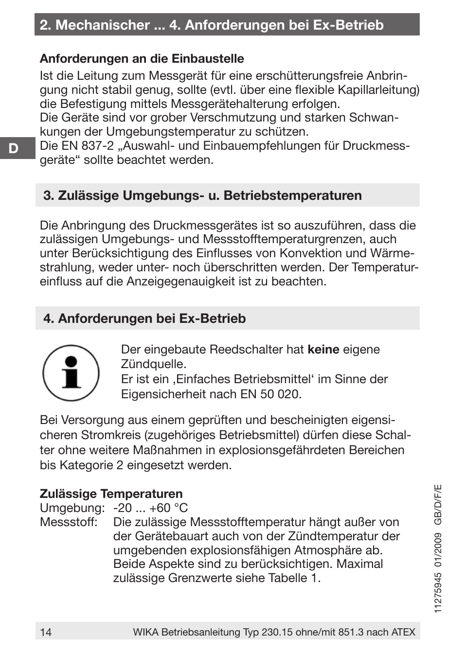 WIKA 230.15-851 User Manual | Page 14 / 32