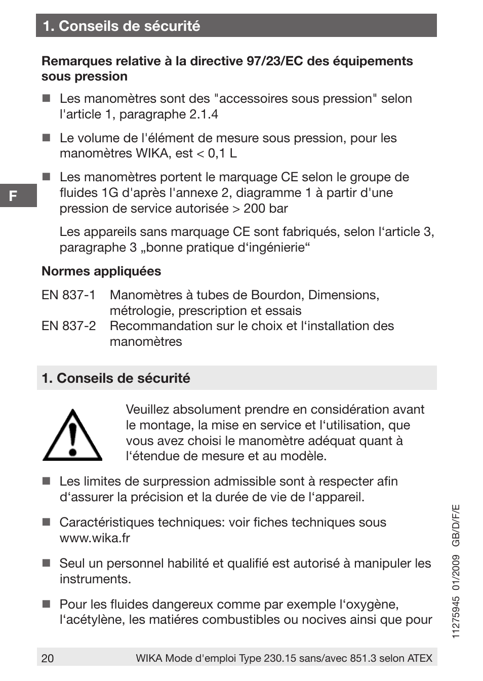 WIKA 230.15-851 User Manual | Page 20 / 32