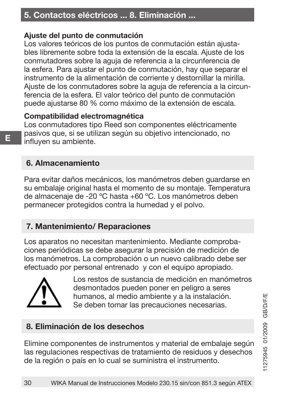 WIKA 230.15-851 User Manual | Page 30 / 32