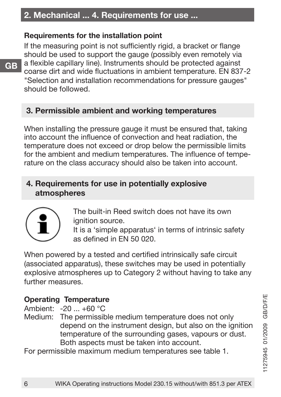 WIKA 230.15-851 User Manual | Page 6 / 32