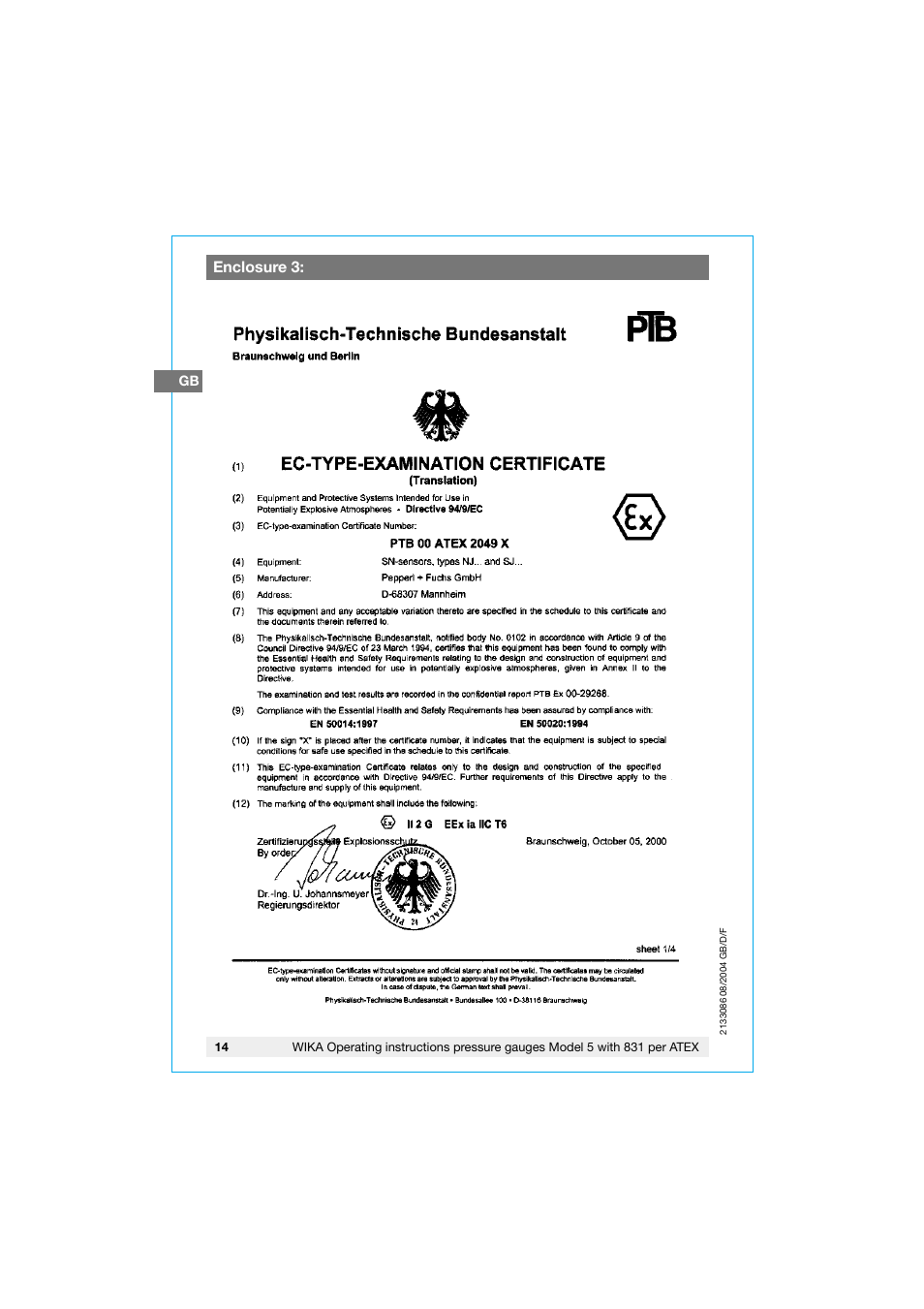 WIKA 532.53+8xx User Manual | Page 14 / 52