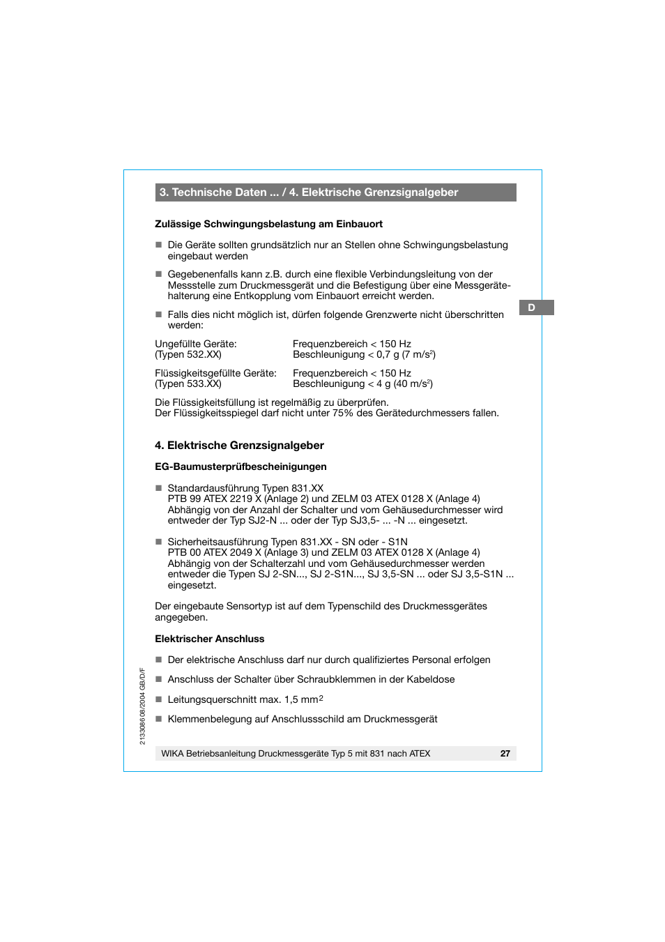 WIKA 532.53+8xx User Manual | Page 27 / 52