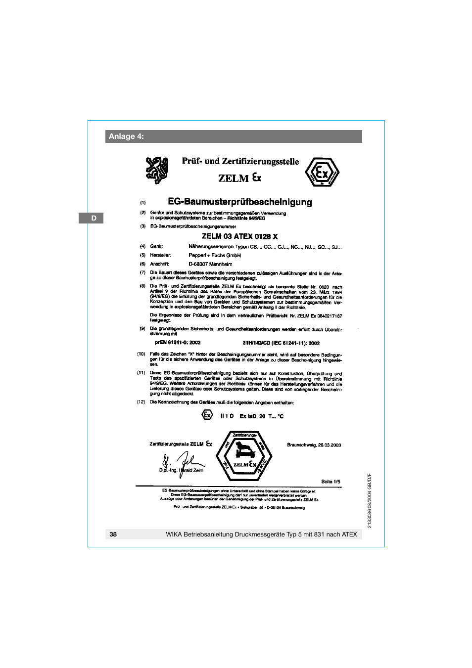 WIKA 532.53+8xx User Manual | Page 38 / 52