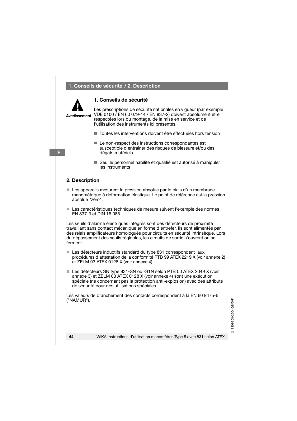 WIKA 532.53+8xx User Manual | Page 44 / 52