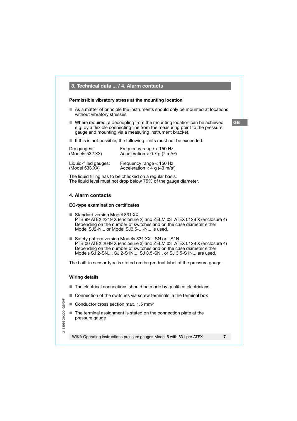 WIKA 532.53+8xx User Manual | Page 7 / 52