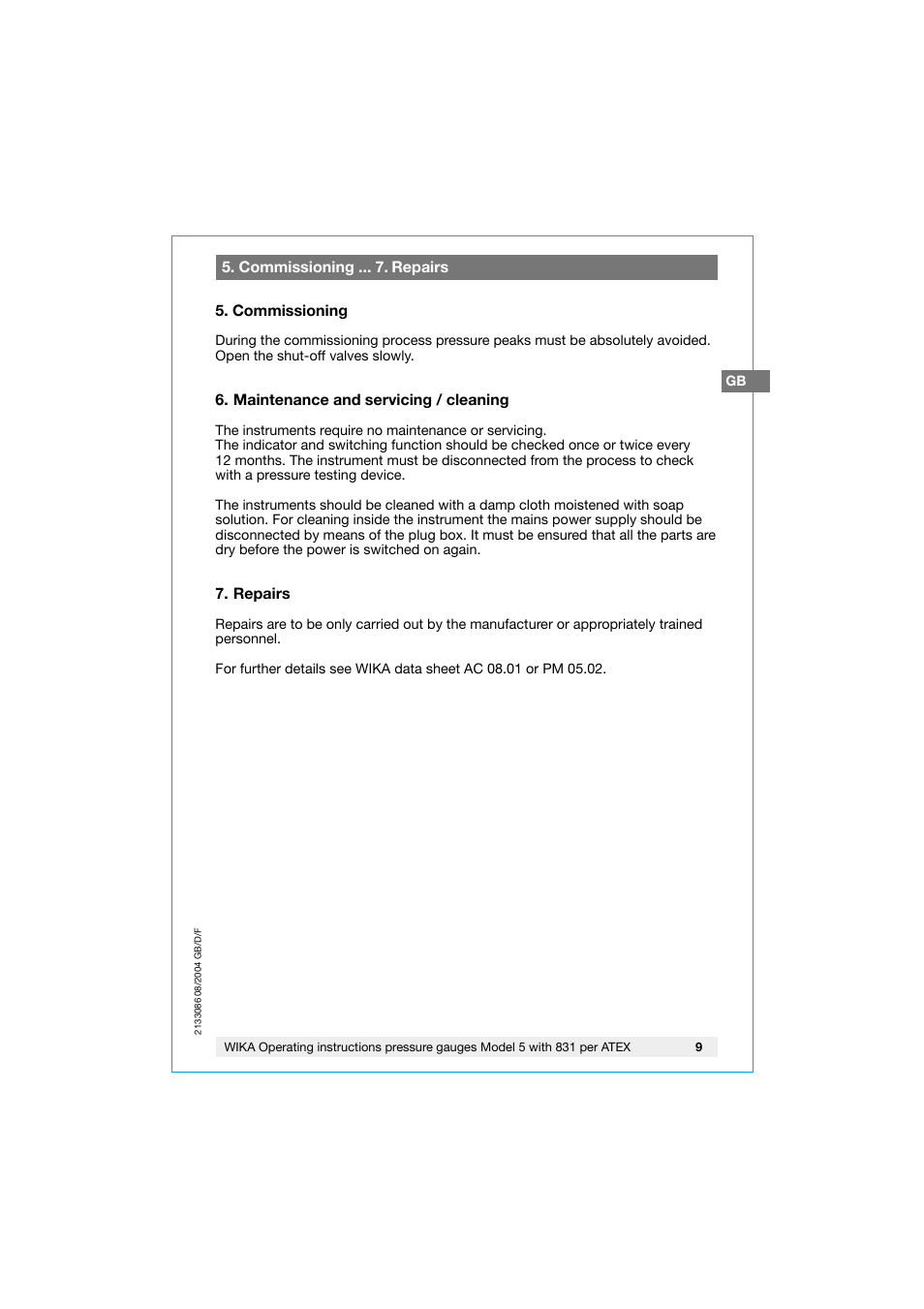 WIKA 532.53+8xx User Manual | Page 9 / 52