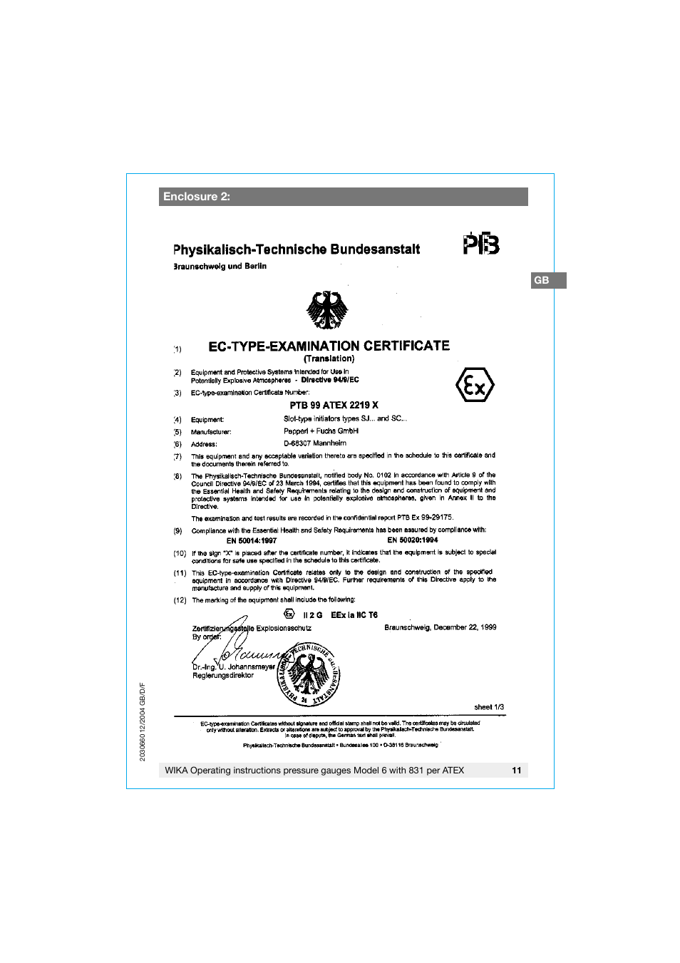 WIKA 630.20 User Manual | Page 11 / 52