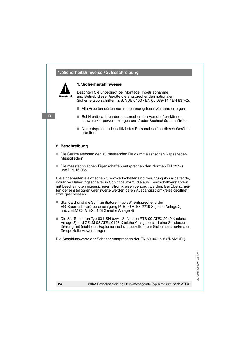 WIKA 630.20 User Manual | Page 24 / 52
