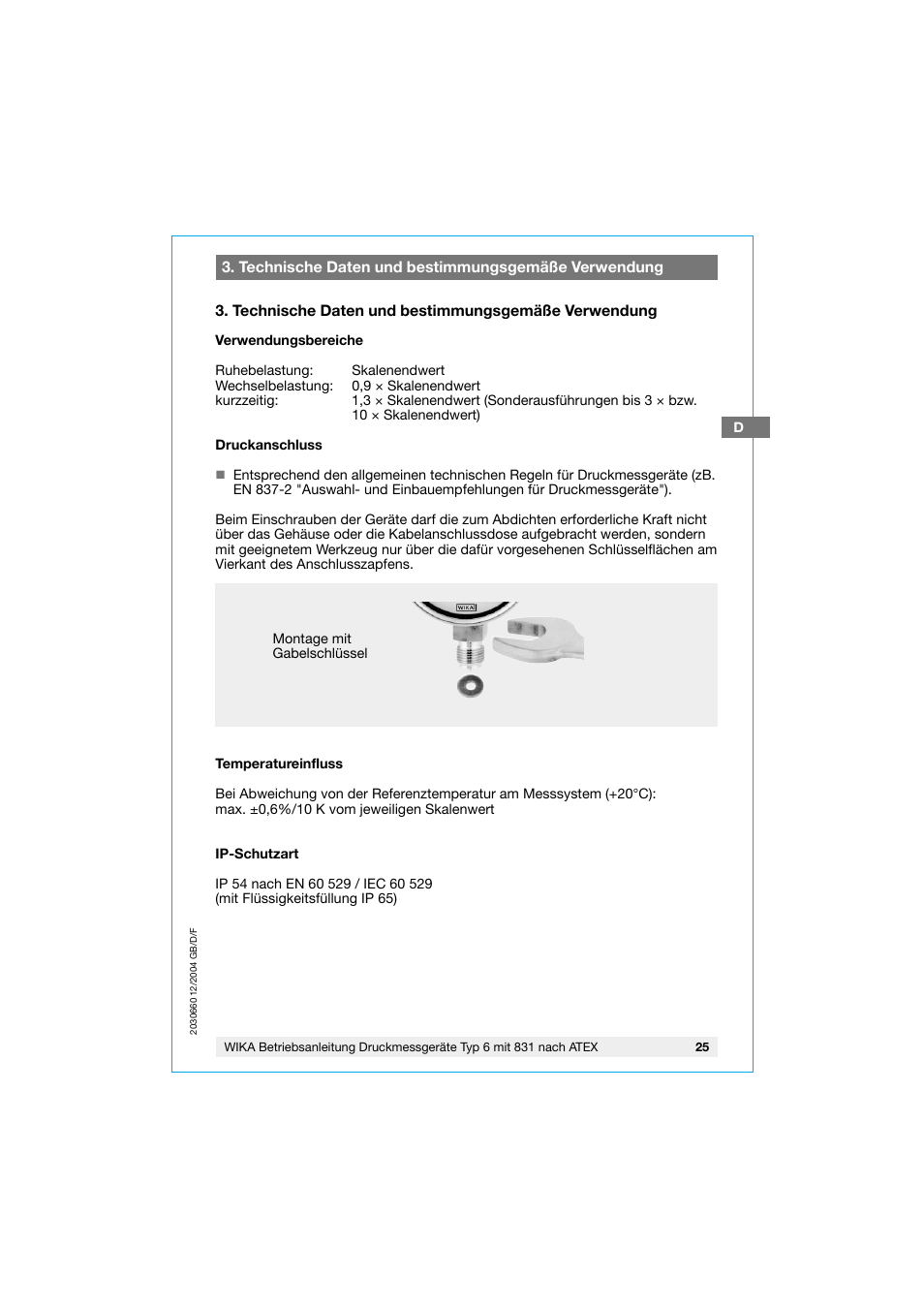 WIKA 630.20 User Manual | Page 25 / 52