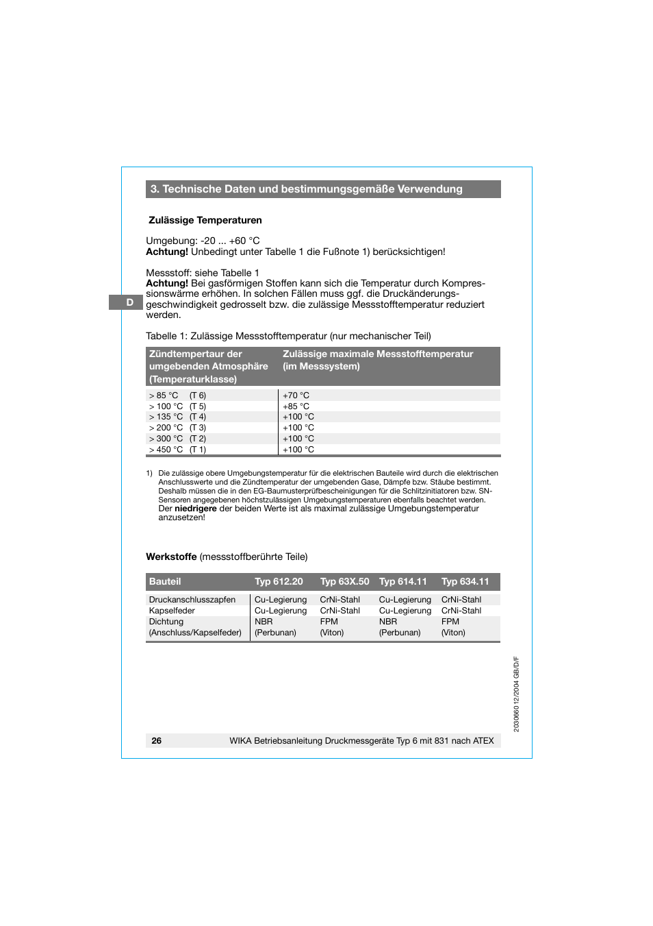 WIKA 630.20 User Manual | Page 26 / 52