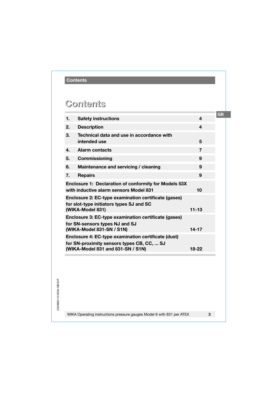 WIKA 630.20 User Manual | Page 3 / 52