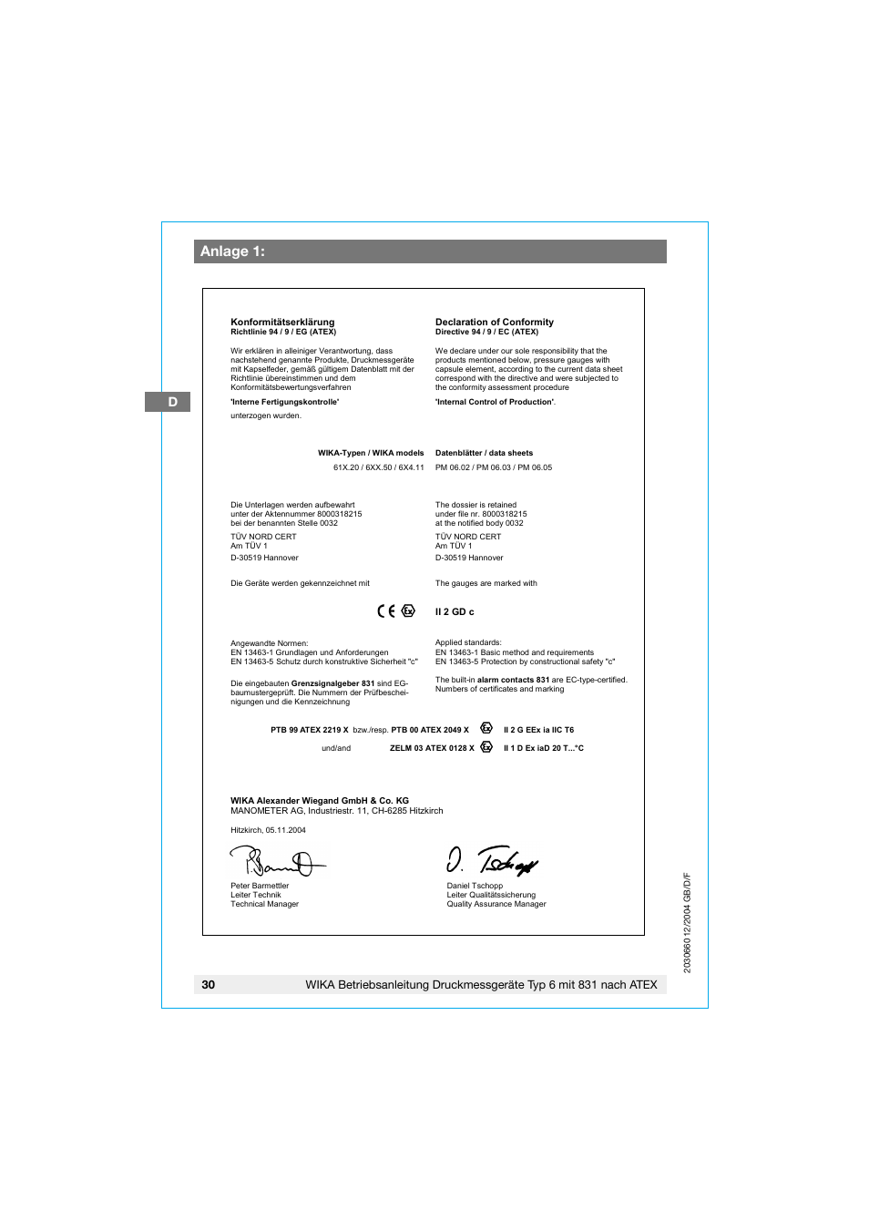 Anlage 1 | WIKA 630.20 User Manual | Page 30 / 52