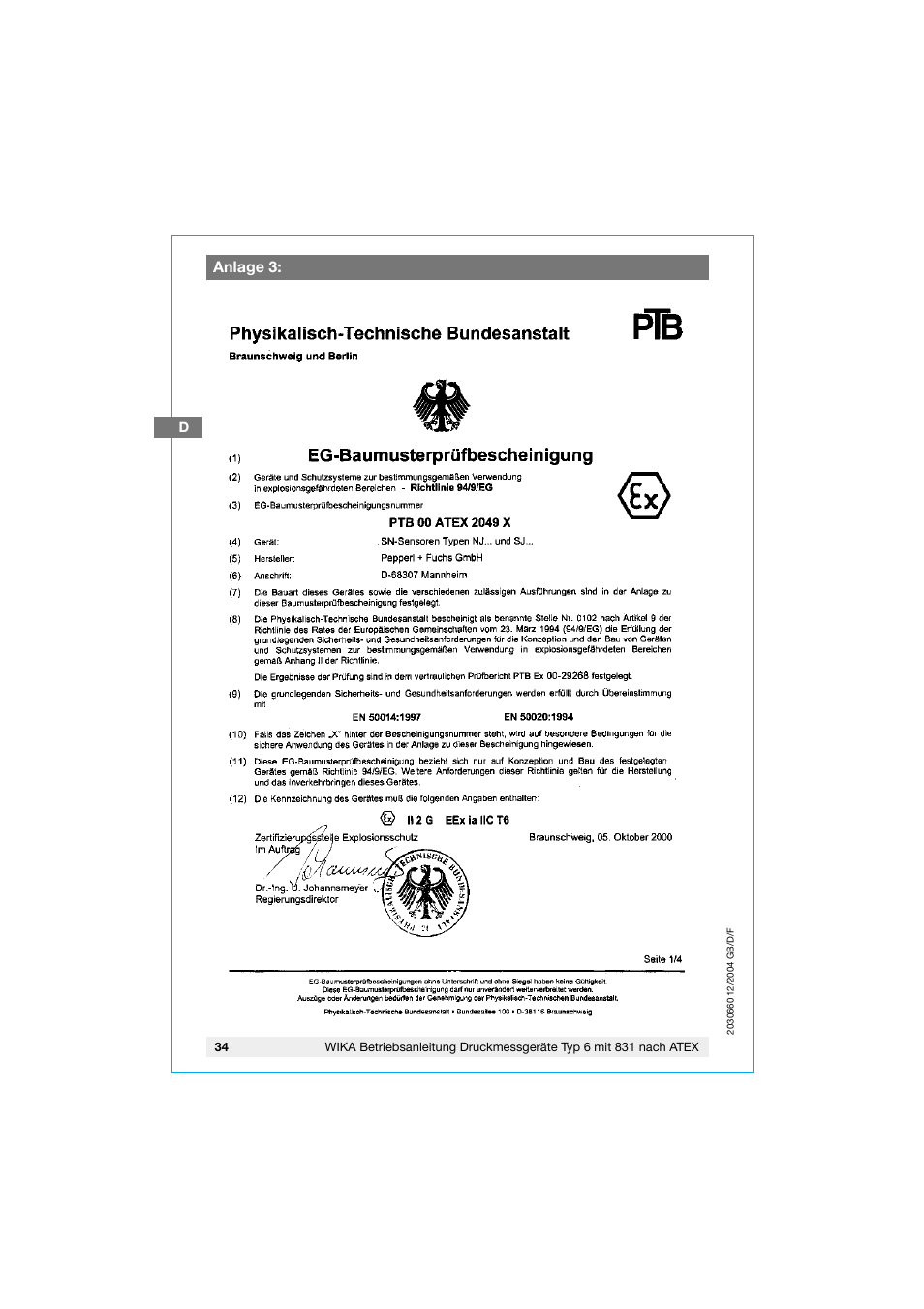 WIKA 630.20 User Manual | Page 34 / 52