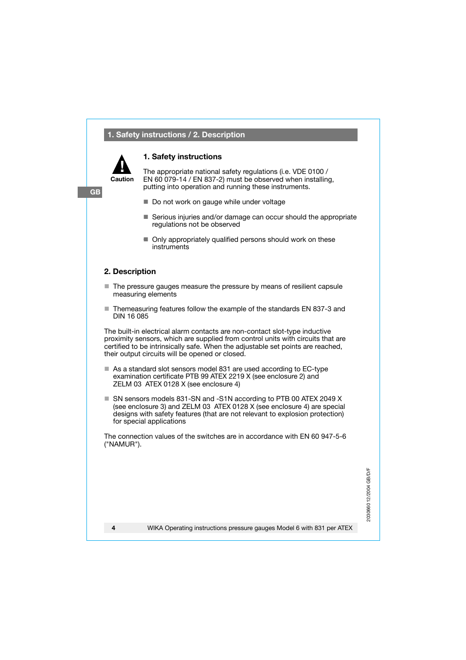 WIKA 630.20 User Manual | Page 4 / 52